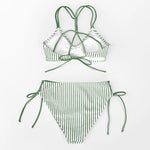 Bikini low bottom blanco y verde (en stock)