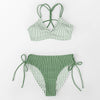 Bikini low bottom blanco y verde (en stock)